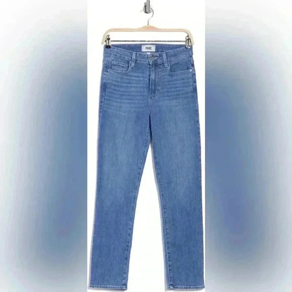 PAIGE Hoxton Slim CROP jeans high rise size 29 stretch ankle designer blue - Picture 5 of 13